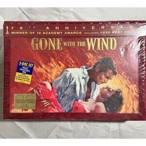 GONE WITH THE WIND (DVD, 2009, 5-Disc Set, 70th Anniversary Limited Edition, NEW